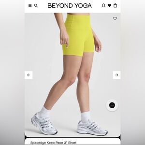 Beyond Yoga Women's Bright Yellow Athletic Shorts